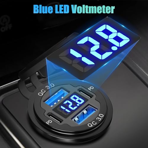 12V USB C Car Charger: 78W 4-Port PD30W & QC18W Adapter - Image 3