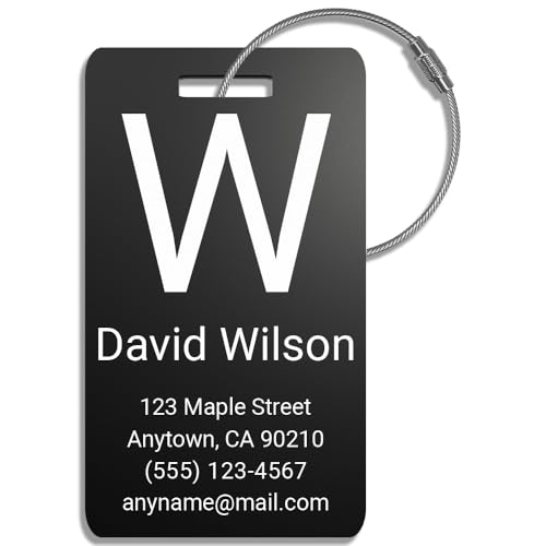 Single Personalized Metal Initial Luggage Tag