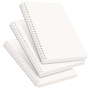 RETTACY 3-Pack A5 Spiral Dotted Journals – 100 GSM Paper
