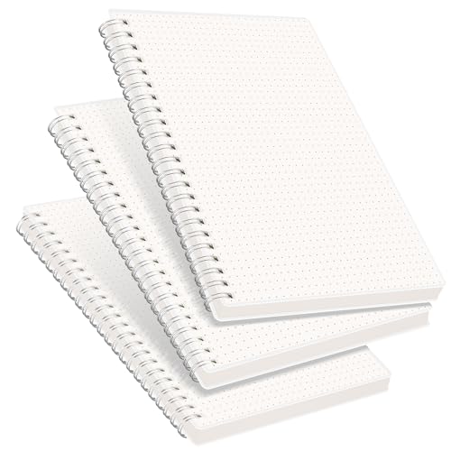 RETTACY 3-Pack A5 Spiral Dotted Journals - 100 GSM Paper