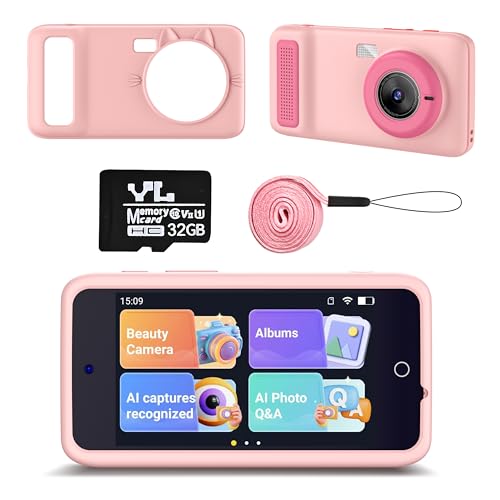 Kids AI Digital Camera with WiFi & Touch Screen HD - Pink