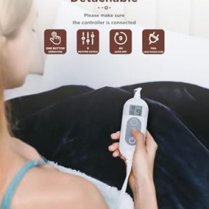 Fast Heating Flannel Electric Throw Blanket: 8 Levels, 9 Hr Auto-Off