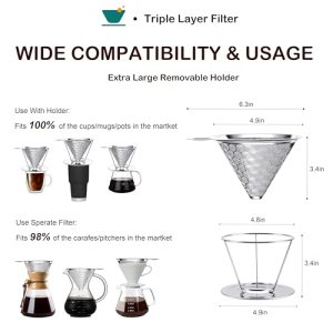 dailybrew 4-Cup Stainless Steel Pour Over Coffee Maker