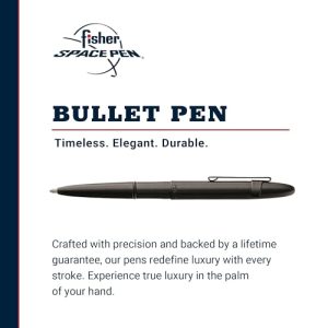 Fisher Space Pen Bullet Pen – Matte Black, Pocket Clip