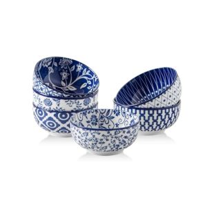 Gibsimi Vintage Blue Ceramic Dipping Bowls Set of 6