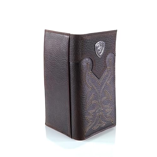 Ariat Men's Distressed Leather Rodeo Wallet | Silver Concho - Image 3