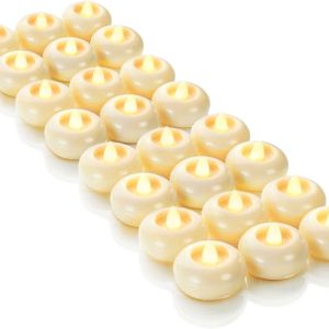 24-Pack Flameless LED Floating Candles – Waterproof Tealights