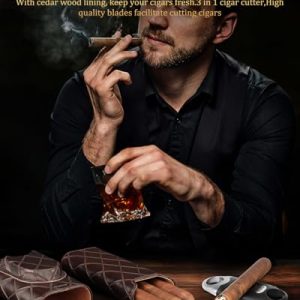 FANKAI Travel Cigar Case & V-Cutter Kit – Cedar Lined