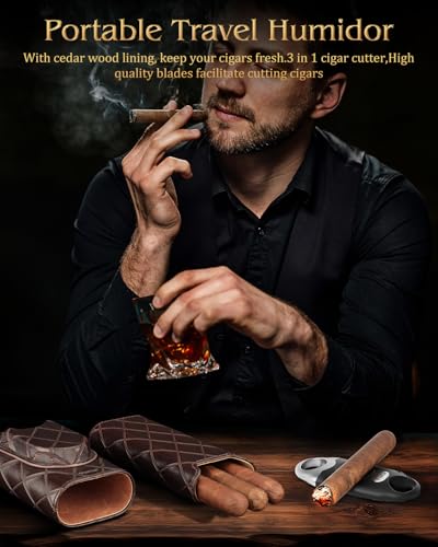 FANKAI Travel Cigar Case & V-Cutter Kit - Cedar Lined - Image 2