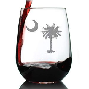 Bevvee South Carolina Flag 17oz Stemless Wine Glass