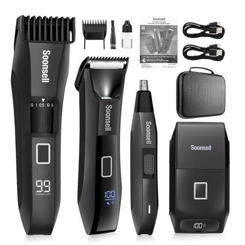 Soonsell 4-in-1 Waterproof Men's Grooming Kit & Ball Shaver