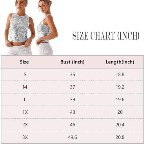 Sparkly Sequin Tank Top for Women - Glitter Club Party Blouse - Image 5