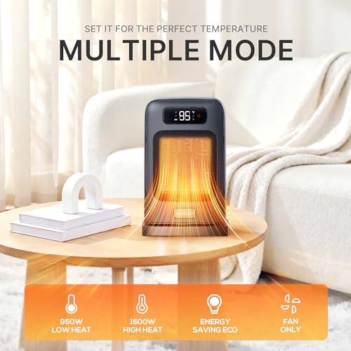 MORENTO Portable Quiet Space Heater with ECO Mode & Timer - Image 6