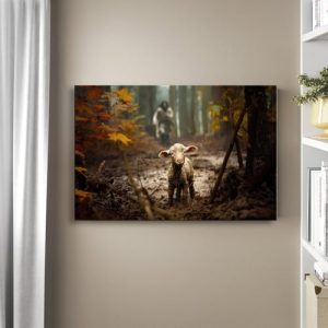 Christian Gifts for Women | Jesus Lost Lamb Wall Art Decor