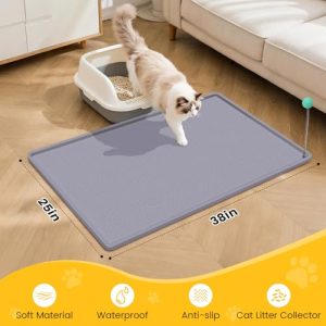 Large Cat Litter Mat – Waterproof Silicone, Easy Clean
