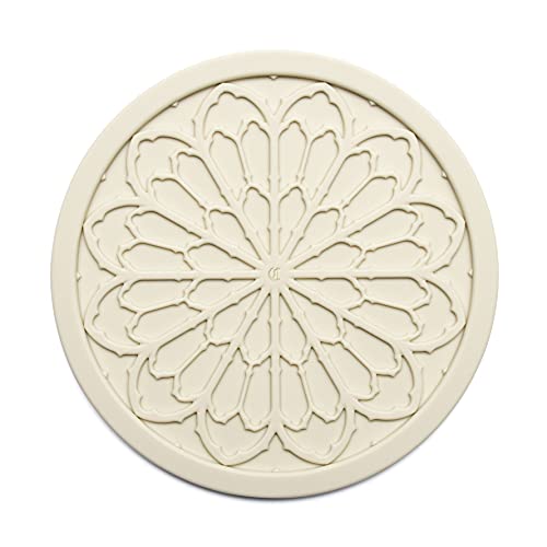 COASTERFIELD 6-Pack Silicone Coasters - 4" Cream - Image 3