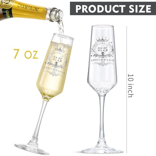 ROXBURGH 25th Anniversary Crystal Champagne Flutes Set - Image 3