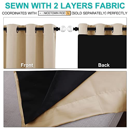 NICETOWN Full Blackout Curtain Panels - Biscotti Beige - Image 6