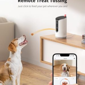 TKENPRO 2K Pet Camera & Treat Dispenser with 360° View