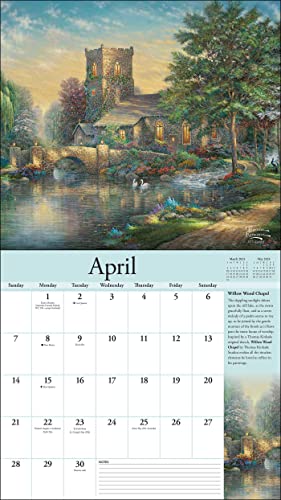 Thomas Kinkade 2024 Deluxe Wall Calendar: Lakeside Splendor Print - Image 3