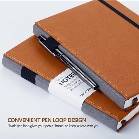 Lemome Grid Paper Notebook Hardcover - Pen Holder & Dividers - Image 3
