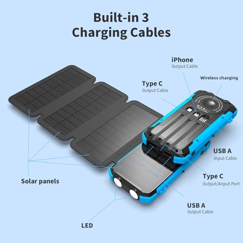 Nuynix 20000mAh Solar Power Bank: Wireless & Fast Charging - Image 3