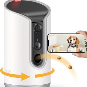TKENPRO 2K Pet Camera & Treat Dispenser with 360° View