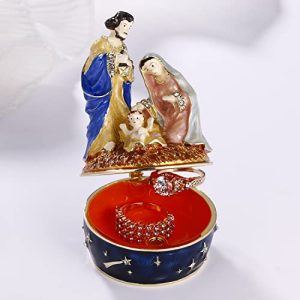Holy Family Hand-Painted Enamel Trinket Box – Keepsake