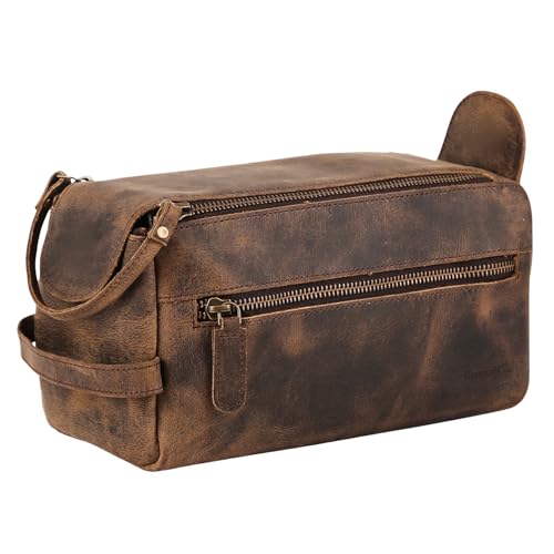 KOMALC Premium Buffalo Leather Unisex Toiletry Bag - Image 2