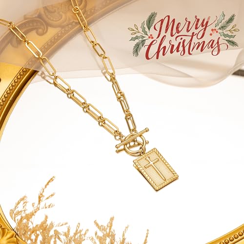 CHESKY 14K Gold Plated Cross Necklace for Women - Trendy - Image 6