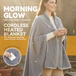 RayoLife Cordless Heated Blanket: Portable Faux Fur FIR