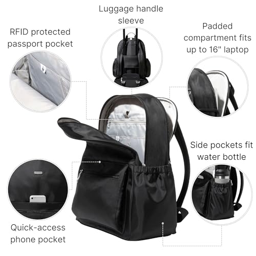 Baggallini Essential 16" Laptop Backpack | Lightweight Travel - Image 2