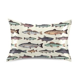 Vintage Fish Satin Pillowcase for Hair & Skin (20×26)