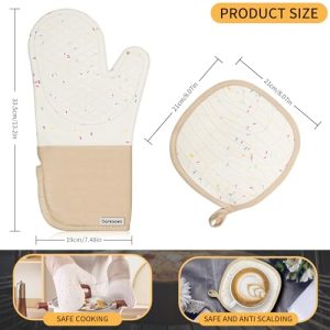 Cute Dorkuova Silicone Oven Mitts – Cream