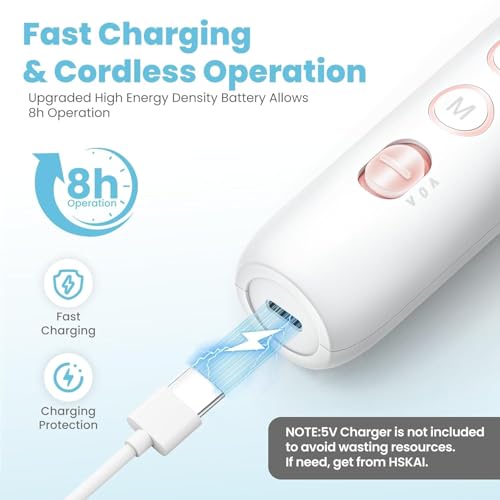 HSKAI Professional Cordless Nail Drill Kit - LCD & Lamp - Image 3