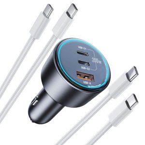 ROADRESS 200W Super Fast 3-Port USB C Car Charger