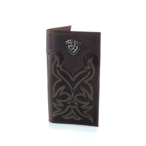 Ariat Men’s Distressed Leather Rodeo Wallet | Silver Concho