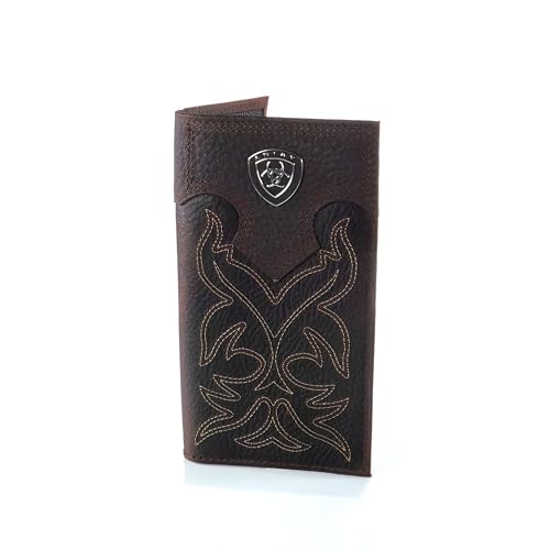 Ariat Men's Distressed Leather Rodeo Wallet | Silver Concho - Image 2