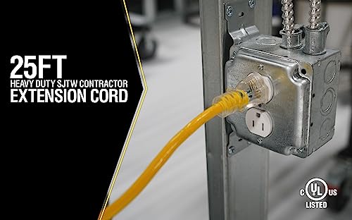 WOODS Yellow Jacket 25ft Heavy Duty Extension Cord - 12 Gauge - Image 2
