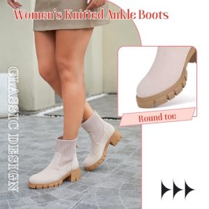 Zelaprox Women’s Platform Chelsea Ankle Boots – Lug Sole