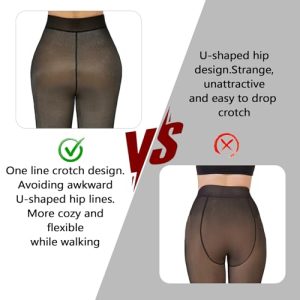 Fleece Lined Tights: Fake Translucent Warm Winter Leggings