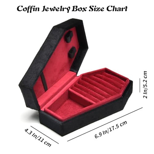 TAIMY Coffin Jewelry Box - Gothic Velvet Organizer - Image 2
