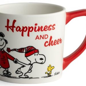 Peanuts Happiness & Cheer Ceramic Mug – 14oz Red