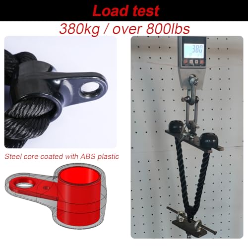 Heavy-Duty Tricep Rope Cable Attachment (27'' Black/Red) - Image 6