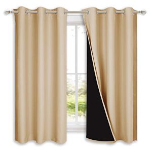 NICETOWN Full Blackout Curtain Panels – Biscotti Beige