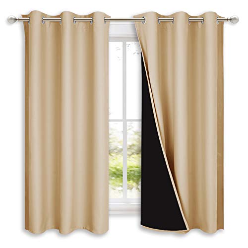 NICETOWN Full Blackout Curtain Panels - Biscotti Beige