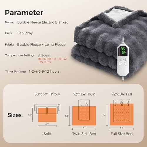 Luxury Faux Fur Heated Blanket - 8 Heat Settings & Auto-Off - Image 6