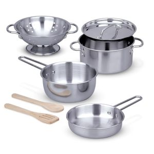 Melissa & Doug Stainless Steel Play Pots & Pans Set