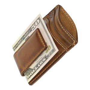 Men’s Baseball Slim Money Clip Wallet | Full Grain Leather