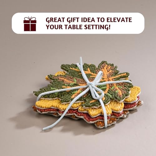 Folkulture Fall Boho Coasters Set of 4 - Farmhouse Decor - Image 7